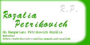 rozalia petrikovich business card