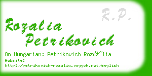 rozalia petrikovich business card